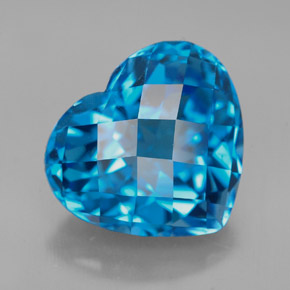 Topázio azul natural 8,01ct, formato de coração, VVS
