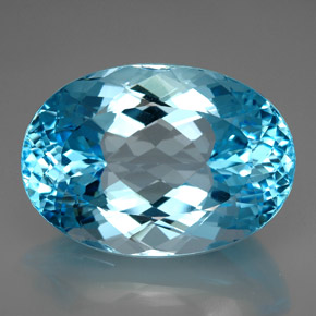 Topázio azul natural 230,00ct, corte oval, VVS