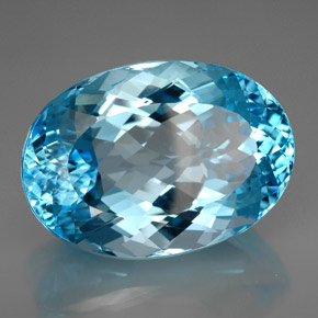 Topázio azul natural 230,00ct, corte oval, VVS