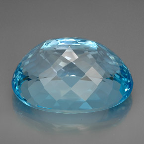 Topázio azul natural 230,00ct, corte oval, VVS