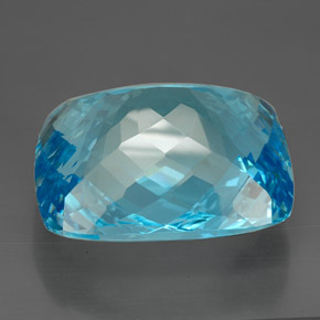 Topázio azul natural 206,00ct, almofada cortada, IF