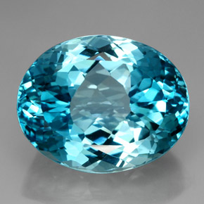 Topázio azul natural 164,50ct, corte oval, VVS