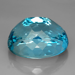Topázio azul natural 164,50ct, corte oval, VVS