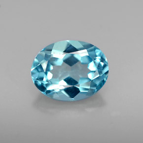 Topázio azul natural 1,81ct, corte oval, VVS-VS