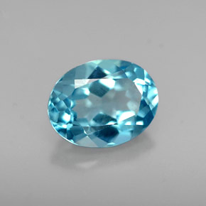 Topázio azul natural 1,81ct, corte oval, VVS-VS