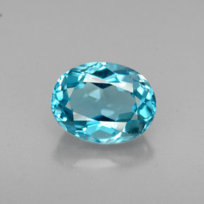 Topázio azul natural 1,81ct, corte oval, VVS-VS