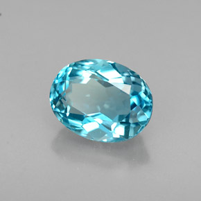 Topázio azul natural 1,81ct, corte oval, VVS-VS
