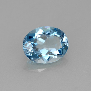 Topázio azul natural 1,91ct, corte oval, VVS