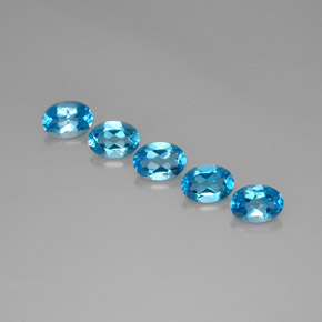Pedras preciosas de topázio azul natural de  ct, corte oval, VVS-VS