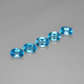 Pedras preciosas de topázio azul natural de  ct, corte oval, VVS-VS