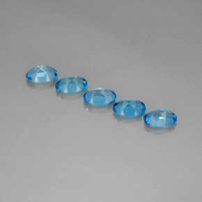 Pedras preciosas de topázio azul natural de  ct, corte oval, VVS-VS