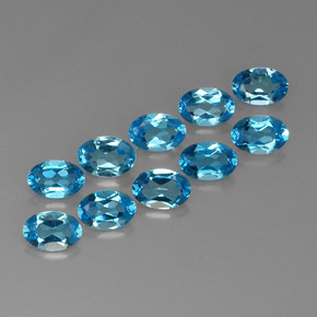 Pedras preciosas de topázio azul natural de  ct, corte oval, VVS-VS