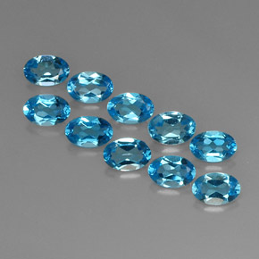 Pedras preciosas de topázio azul natural de  ct, corte oval, VVS-VS