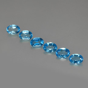 Pedras preciosas de topázio azul natural de  ct, corte oval, VVS-VS
