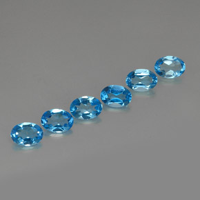 Pedras preciosas de topázio azul natural de  ct, corte oval, VVS-VS