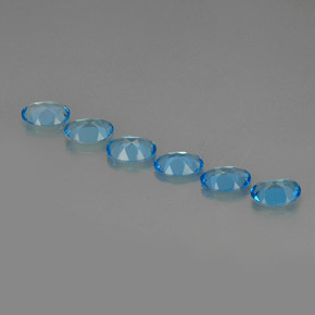 Pedras preciosas de topázio azul natural de  ct, corte oval, VVS-VS