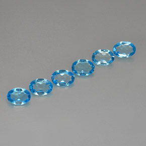 Pedras preciosas de topázio azul natural de  ct, corte oval, VVS-VS