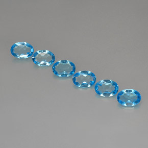 Pedras preciosas de topázio azul natural de  ct, corte oval, VVS-VS