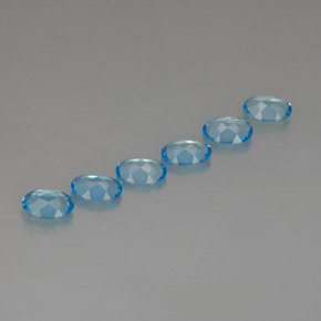 Pedras preciosas de topázio azul natural de  ct, corte oval, VVS-VS