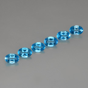 Pedras preciosas de topázio azul natural de  ct, corte oval, VVS-VS