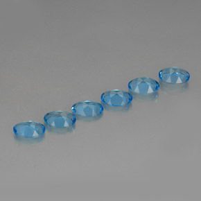 Pedras preciosas de topázio azul natural de  ct, corte oval, VVS-VS