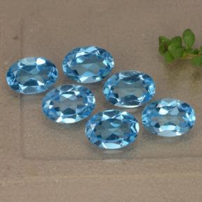 Pedras preciosas de topázio azul natural de 5,19 ct, corte oval, VVS-VS