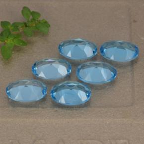 Pedras preciosas de topázio azul natural de 5,19 ct, corte oval, VVS-VS