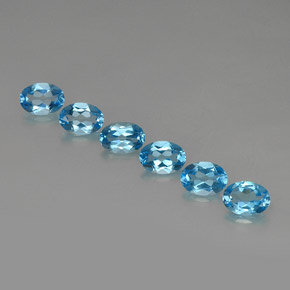 Pedras preciosas de topázio azul natural de  ct, corte oval, VVS-VS