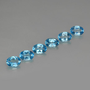 Pedras preciosas de topázio azul natural de  ct, corte oval, VVS-VS
