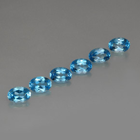 Pedras preciosas de topázio azul natural de  ct, corte oval, VVS-VS