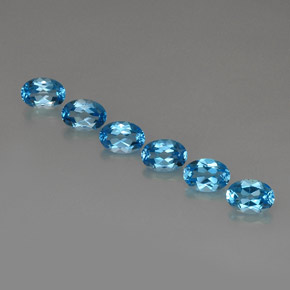 Pedras preciosas de topázio azul natural de  ct, corte oval, VVS-VS