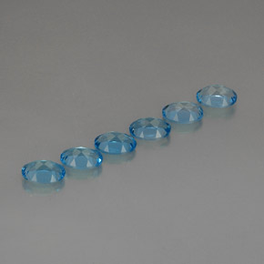 Pedras preciosas de topázio azul natural de  ct, corte oval, VVS-VS