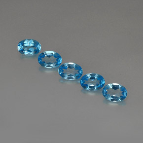 Pedras preciosas de topázio azul suíço natural de  ct, corte oval, VVS-VS