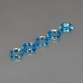 Pedras preciosas de topázio azul suíço natural de  ct, corte oval, VVS-VS