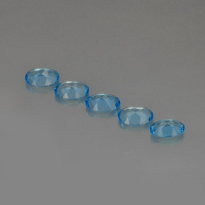 Pedras preciosas de topázio azul suíço natural de  ct, corte oval, VVS-VS