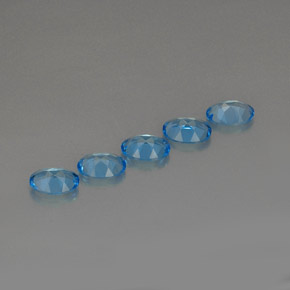 Pedras preciosas de topázio azul suíço natural de  ct, corte oval, VVS-VS