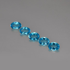 Pedras preciosas de topázio azul natural de  ct, corte oval, VVS-VS