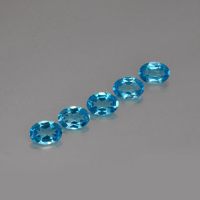 Pedras preciosas de topázio azul natural de  ct, corte oval, VVS-VS