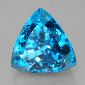 Topázio azul natural 9,40ct, trillion, VVS