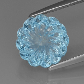 Topázio azul natural 8,90ct, forma extravagante, transparente