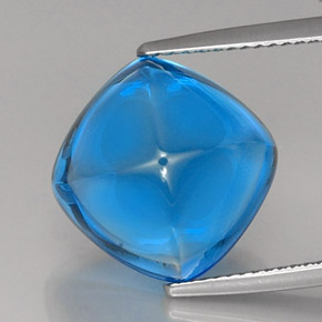 Topázio azul natural 16,56ct, almofada cortada, transparente