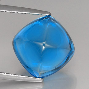 Topázio azul natural 16,56ct, almofada cortada, transparente
