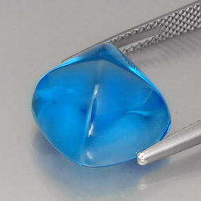 Topázio azul natural 16,56ct, almofada cortada, transparente