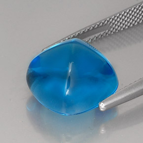 Topázio azul natural 12,96ct, almofada cortada, transparente