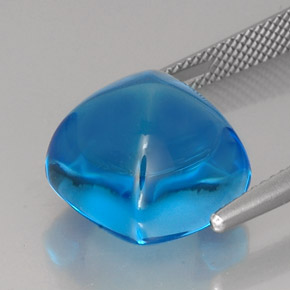 Topázio azul natural 18,82ct, almofada cortada, transparente