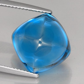 Topázio azul natural 18,82ct, almofada cortada, transparente