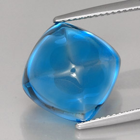Topázio azul natural 18,82ct, almofada cortada, transparente