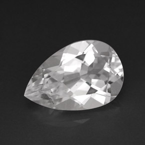 Topázio branco natural 3,63ct, formato de pêra, VVS-VS