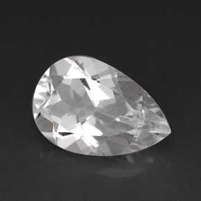 Topázio branco natural 3,63ct, formato de pêra, VVS-VS
