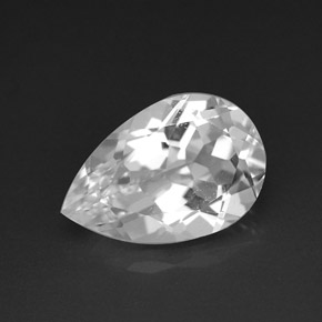 Topázio branco natural 3,65ct, formato de pêra, VVS-VS